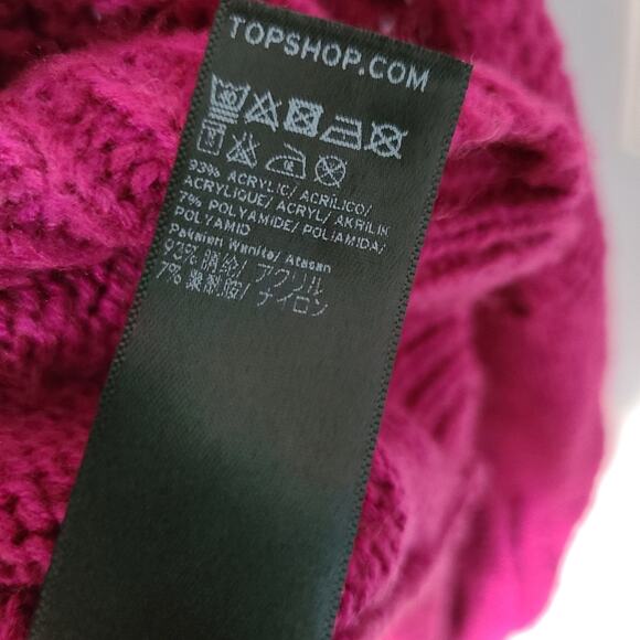 Top Shop Thick Sweater Magenta Pink Size 10 - Picture 5 of 5